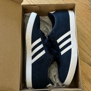navy blue adidas courtset shoes